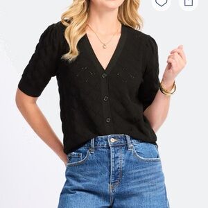 Elegant Black Button-Up Cardigan